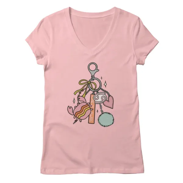 Cancer Zodiac Charm V-Neck Tee