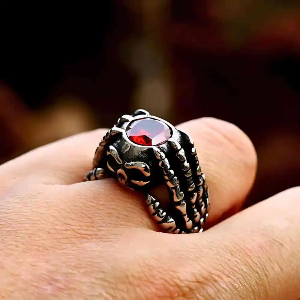 Men's Skeleton Hand Engagement Ring