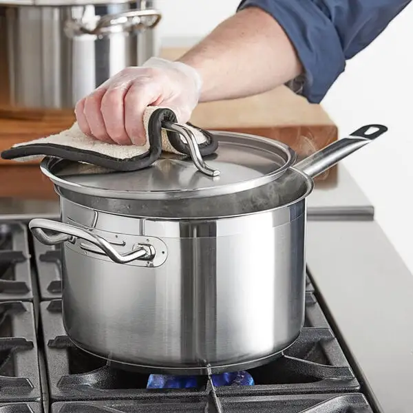 Standard Stainless Steel Sauce Pan with Aluminum Clad Bottom and Cover