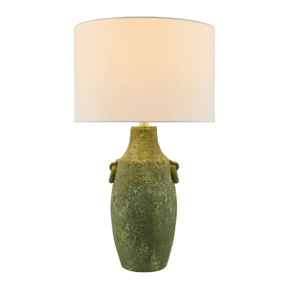 Painted Linen Shade Modern Ceramic Iron Table Lamp