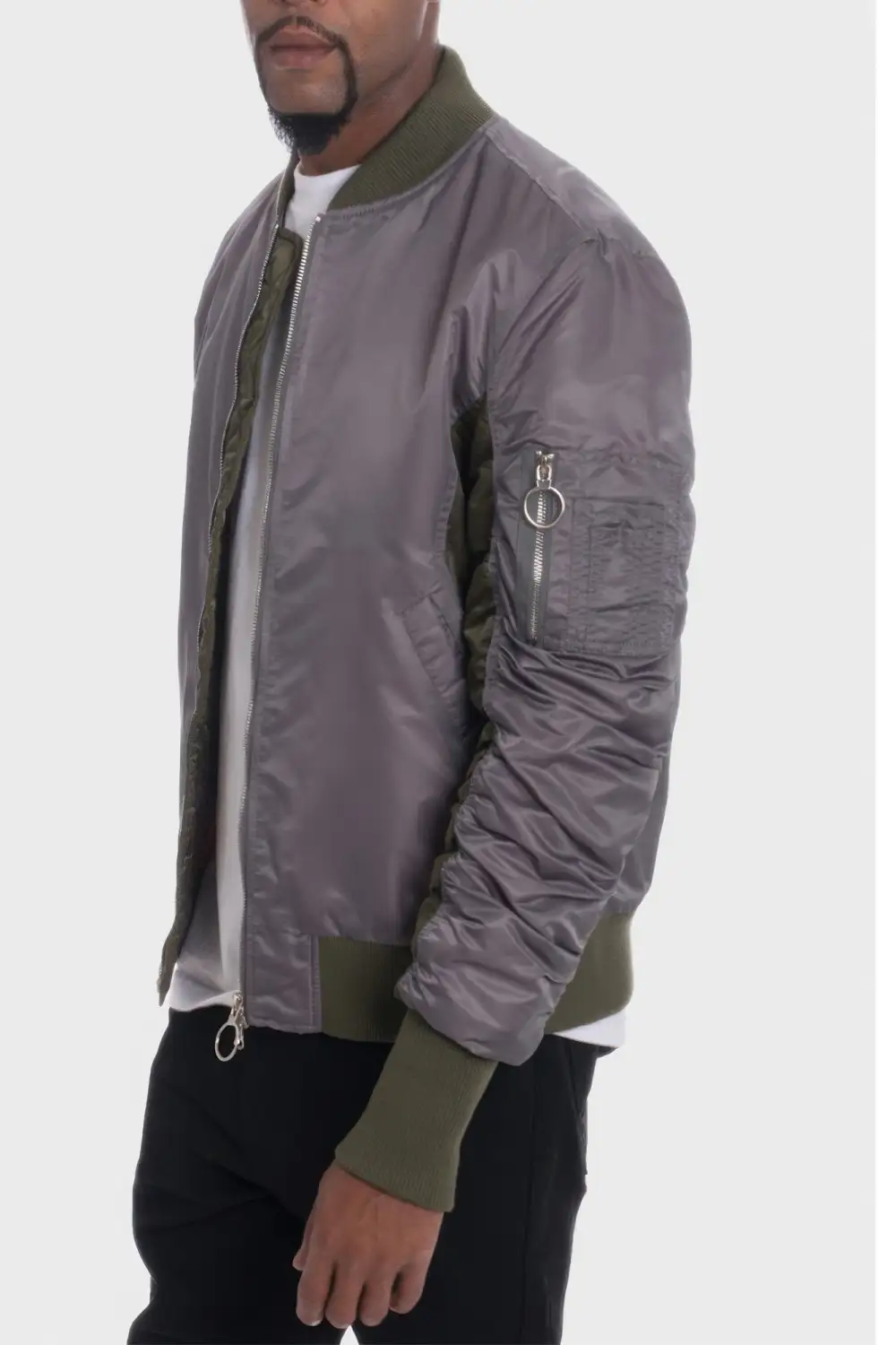 Contrast Panel Bomber Jacket