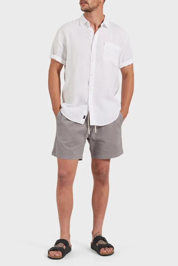 Breathable Linen Blend Drawstring Casual Shorts