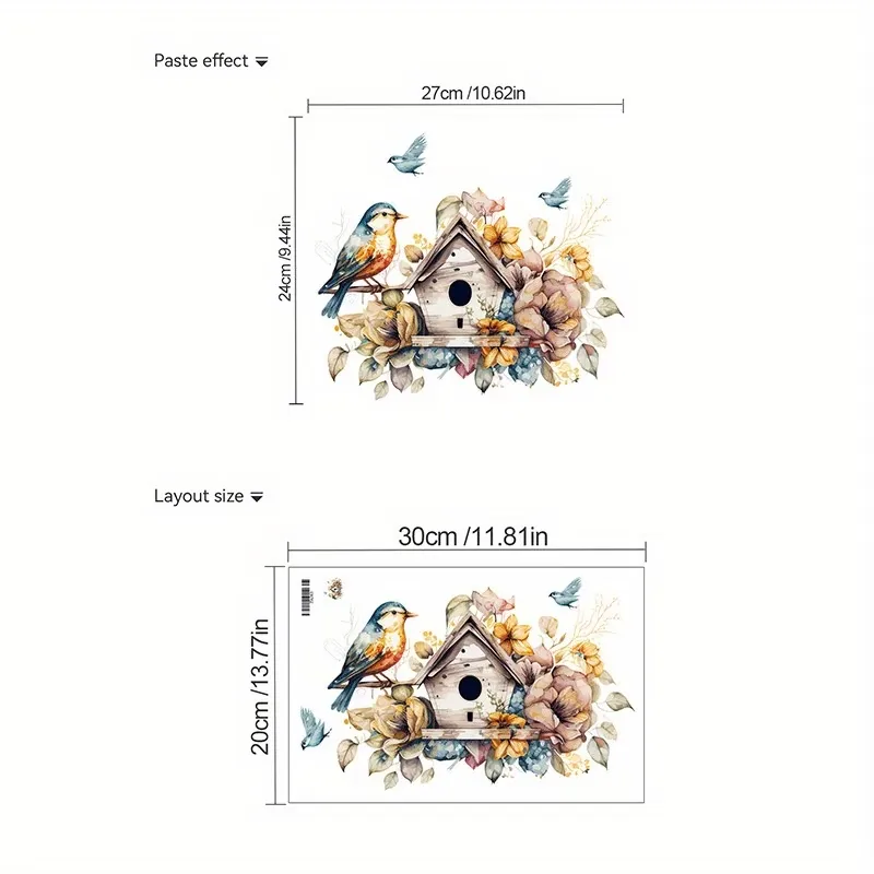 Birdhouse Floral Wall Stickers
