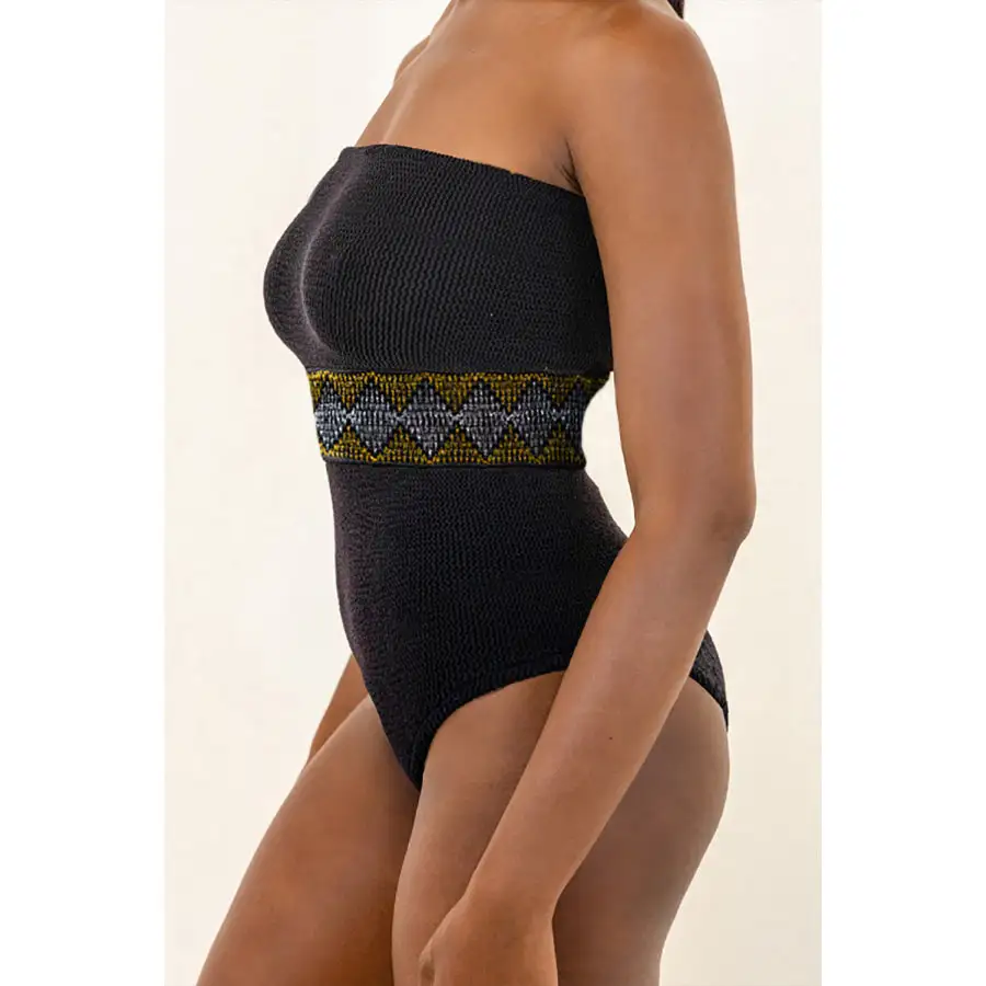 Women's Sleeveless Geometric One-Piece Swimsuit