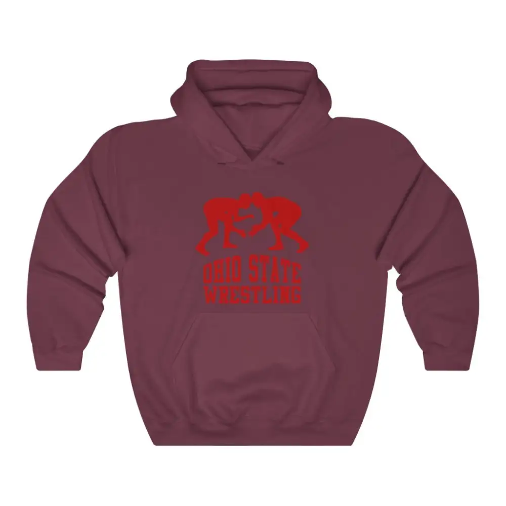 Relaxed Bold Print Wrestling Graphic Pullover Hoodie