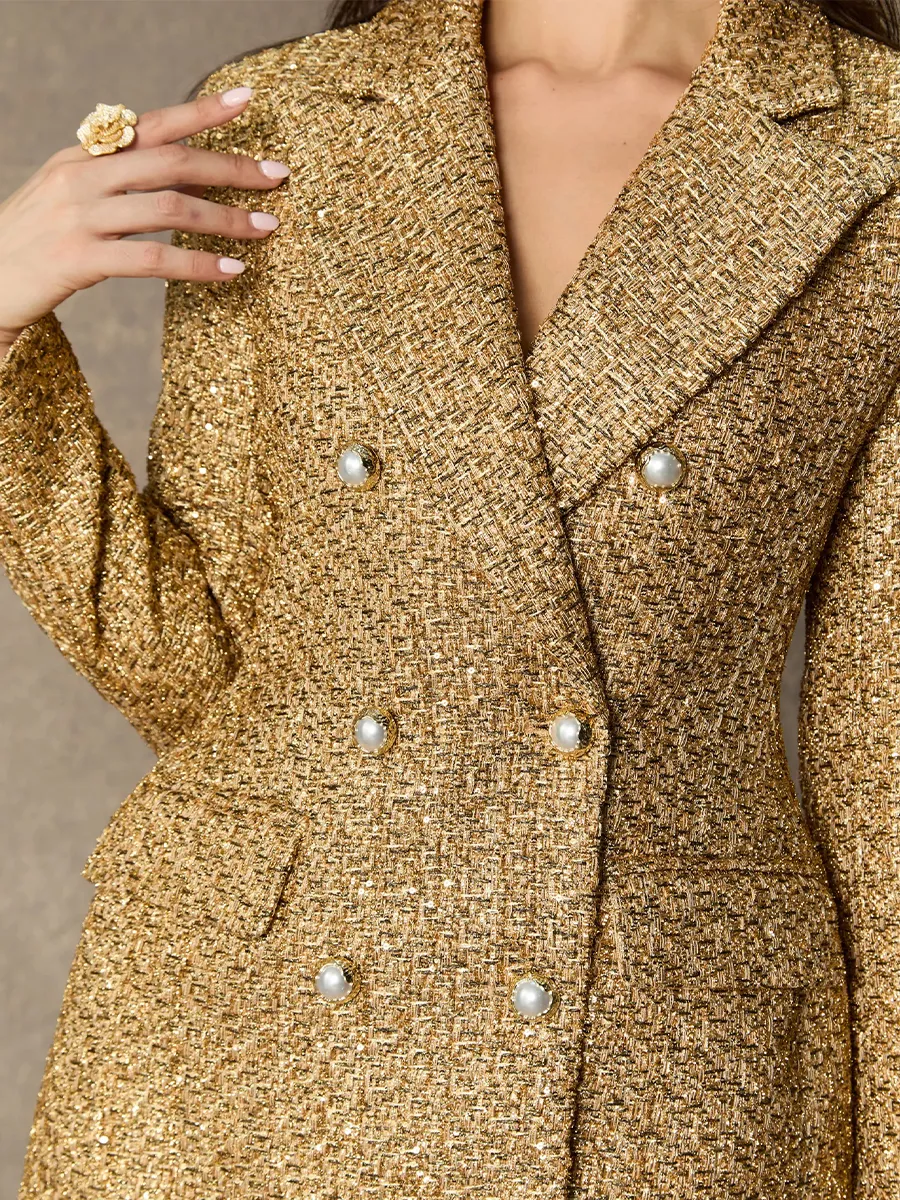 Liliana Blazer Dress In Gold