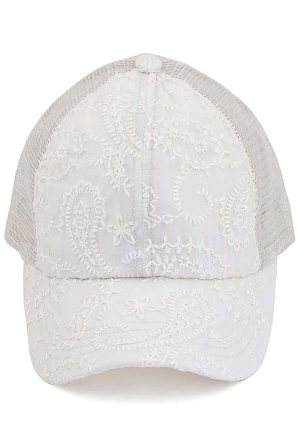 Fancy Embroidery Stitch Criss Cross Ponycap
