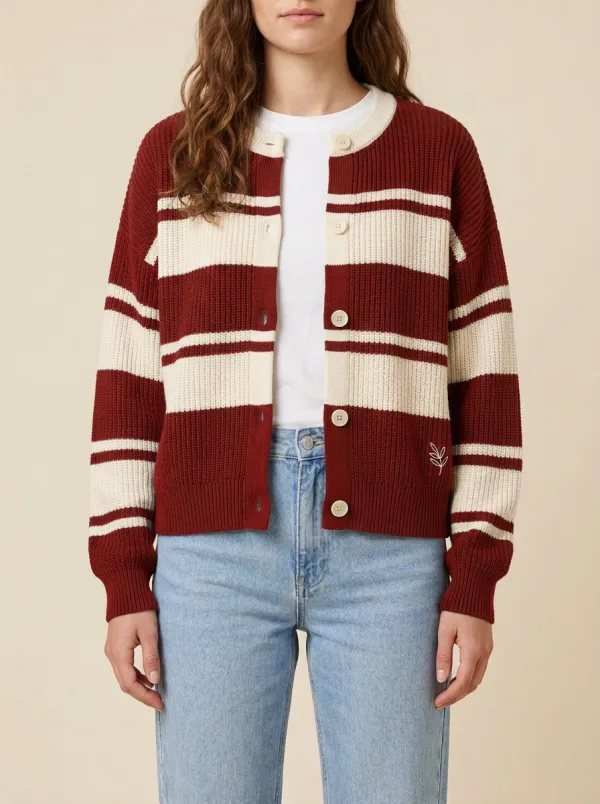 Everyday Knit Rugby Striped Knit Cardigan