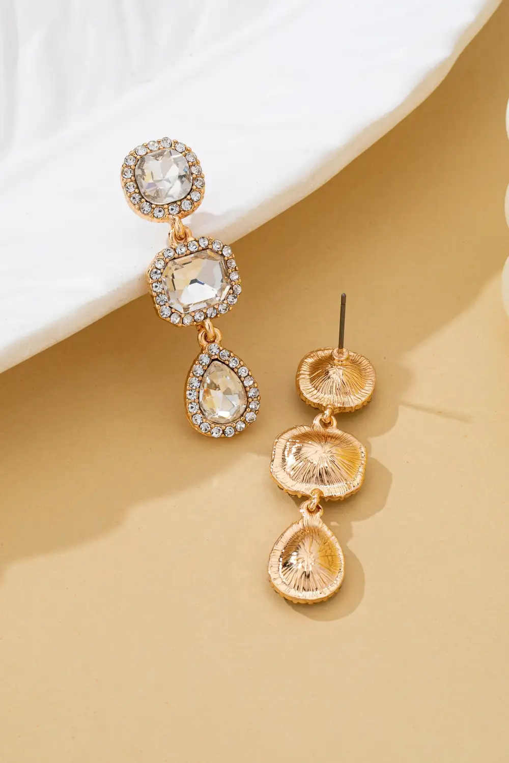 Triple Drop Pave Halo Crystal