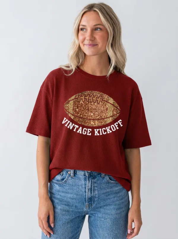 Women's Gridiron Ball Sparkle Vintage Crewneck T-Shirt