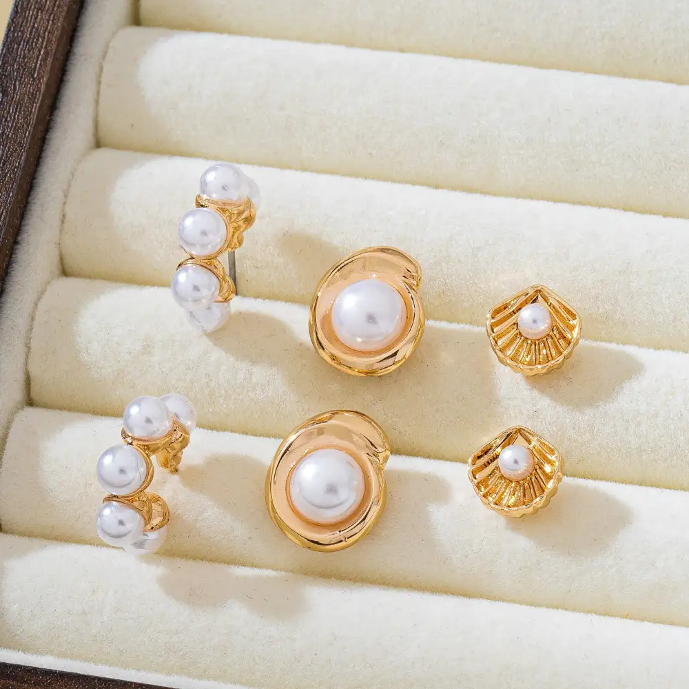 Shell Pearl Seashell Trio arring