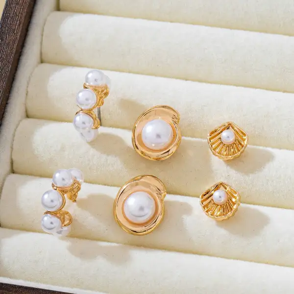 Shell Pearl Seashell Trio arring