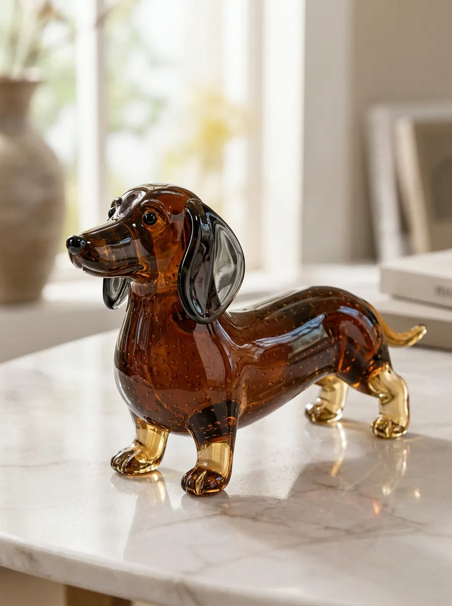 Classic Dachshund Glass Figurine