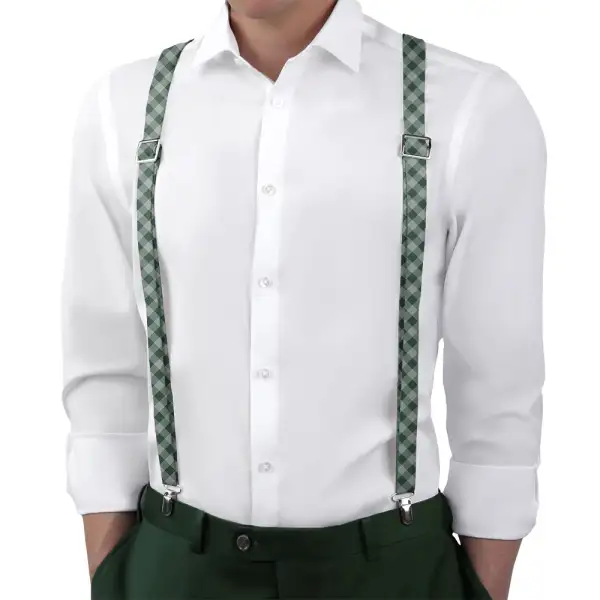 Gingham Plaid Pattern Suspenders