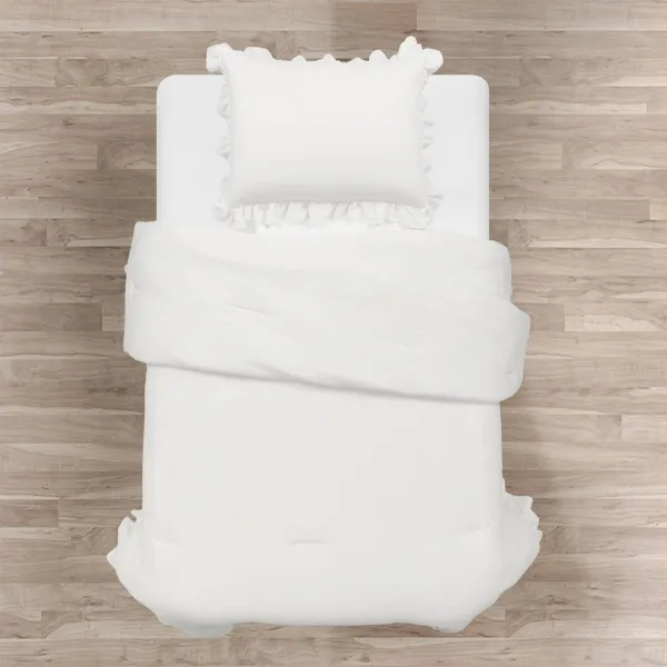 Ruffled Textured Comforter Bedding Set