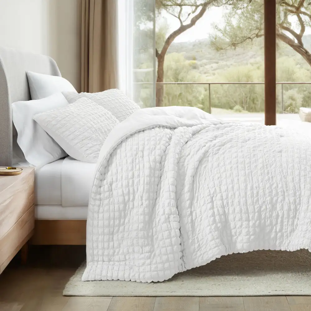 Seersucker Box Textured Down Alternative Comforter Set