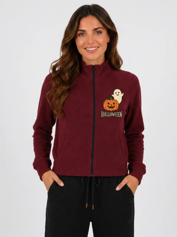 Women's Halloween Ghost Pumpkin Bat Printed Tracksuit