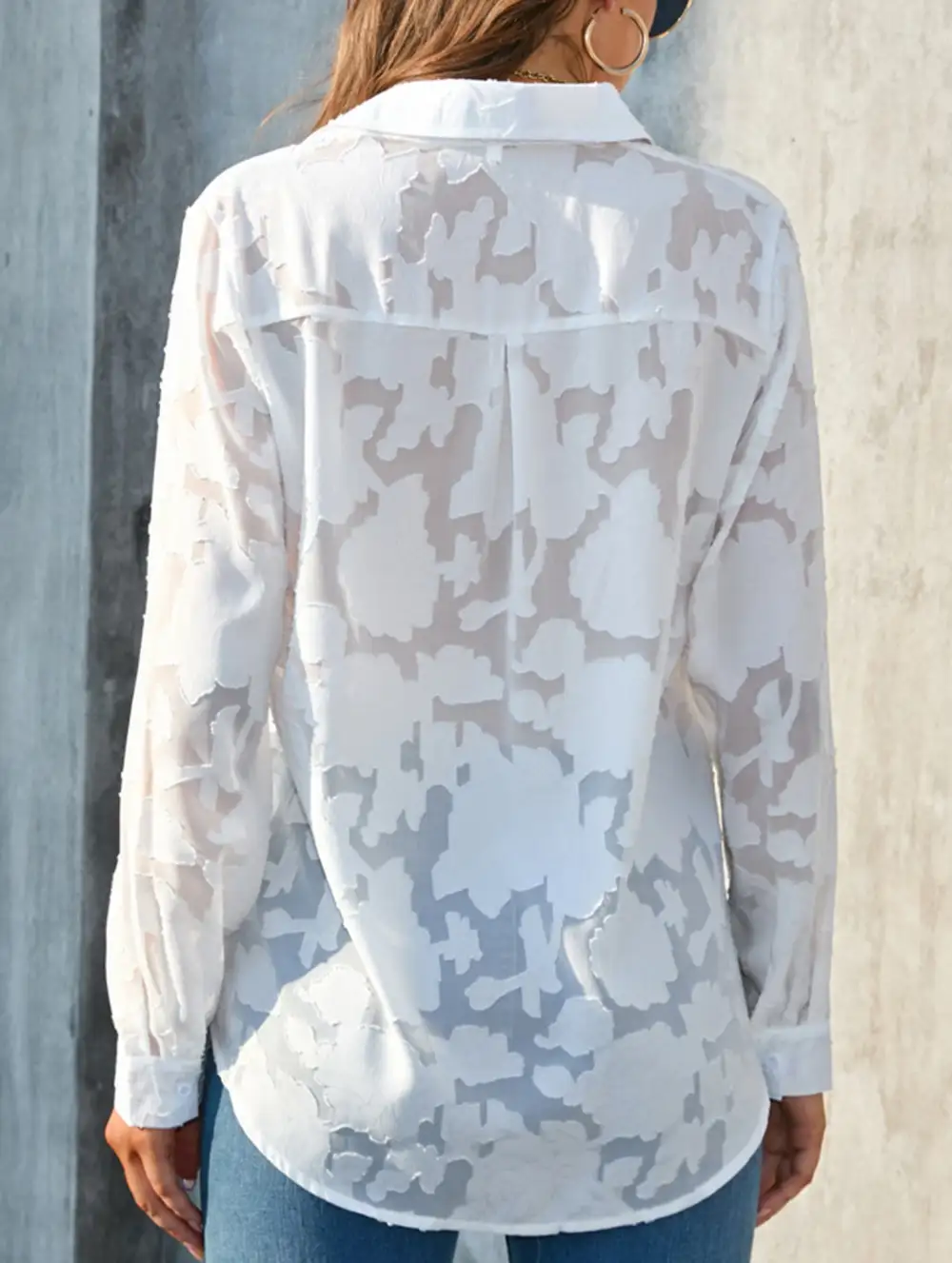 Loose Draped Chiffon Blouse