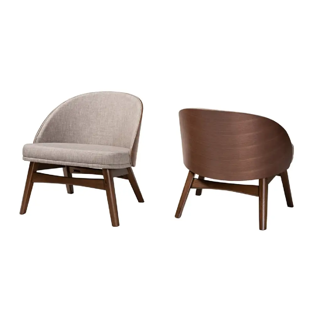 Framed Curved Accent Chair Pair Pair
