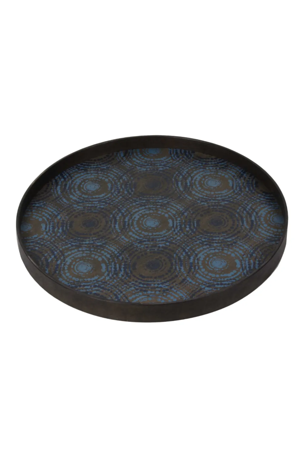 Tribal Print Round Wooden Tray