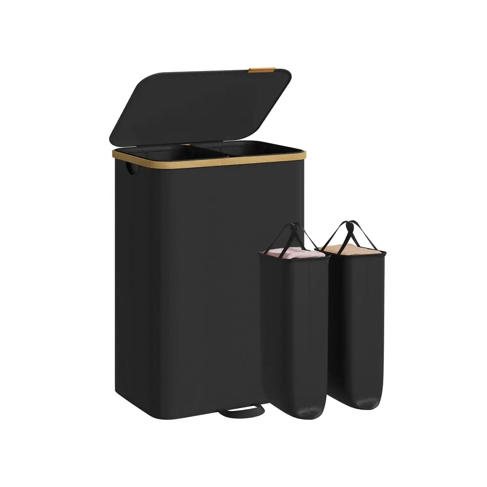 Lidded Divided Laundry Storage Hamper