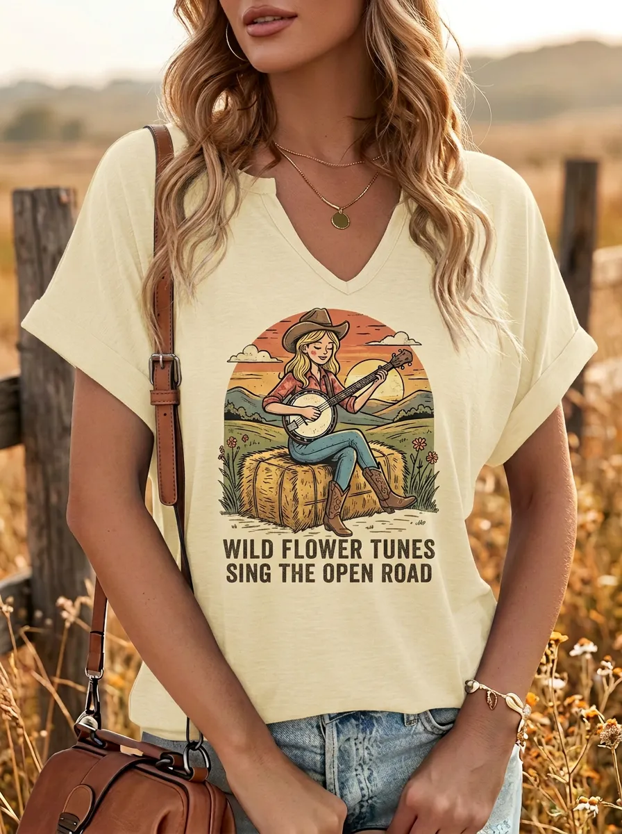 Country-Road Country Music Graphic T-Shirt