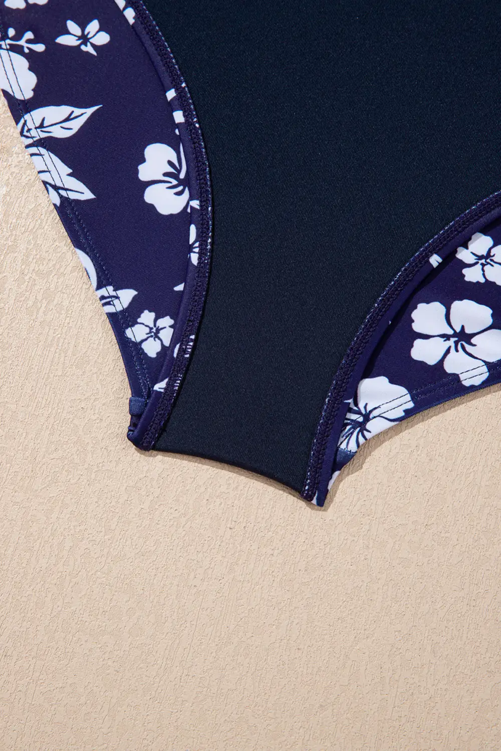 Crossed Back Floral Print One Piece Swimsuit