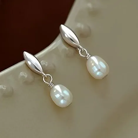 Pure Natural Pearl Earrings French Retro Water Drop Gift