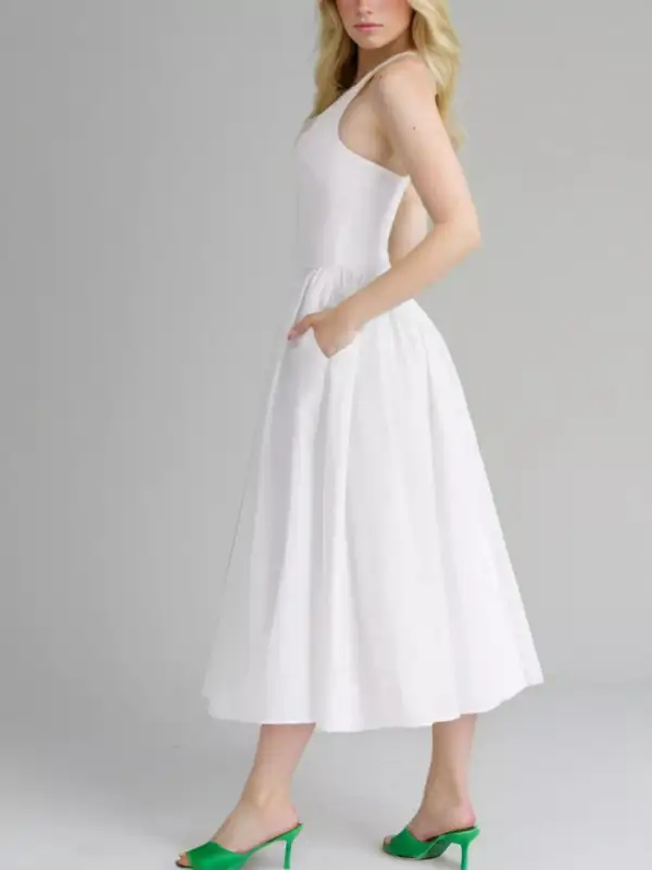 Halter Neck Midi Dress with Pockets