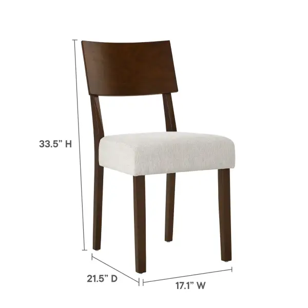 Wood Dining Side Chairs Set of Two