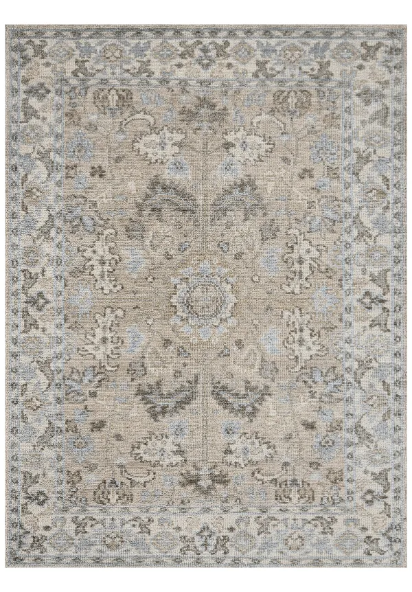 Hand Knotted Persian Inspired Bordered Wool Area Rug
