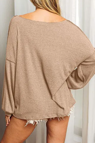Exposed Seam Long Sleeve Top