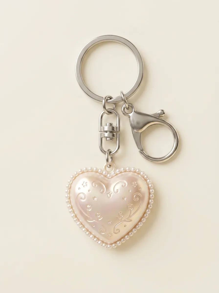 Floral Heart Elegant Gift Keychain