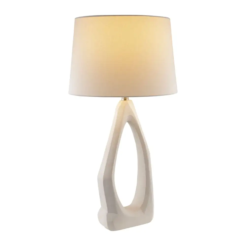 Carved Painted Iron Linen Resin Table Lamp