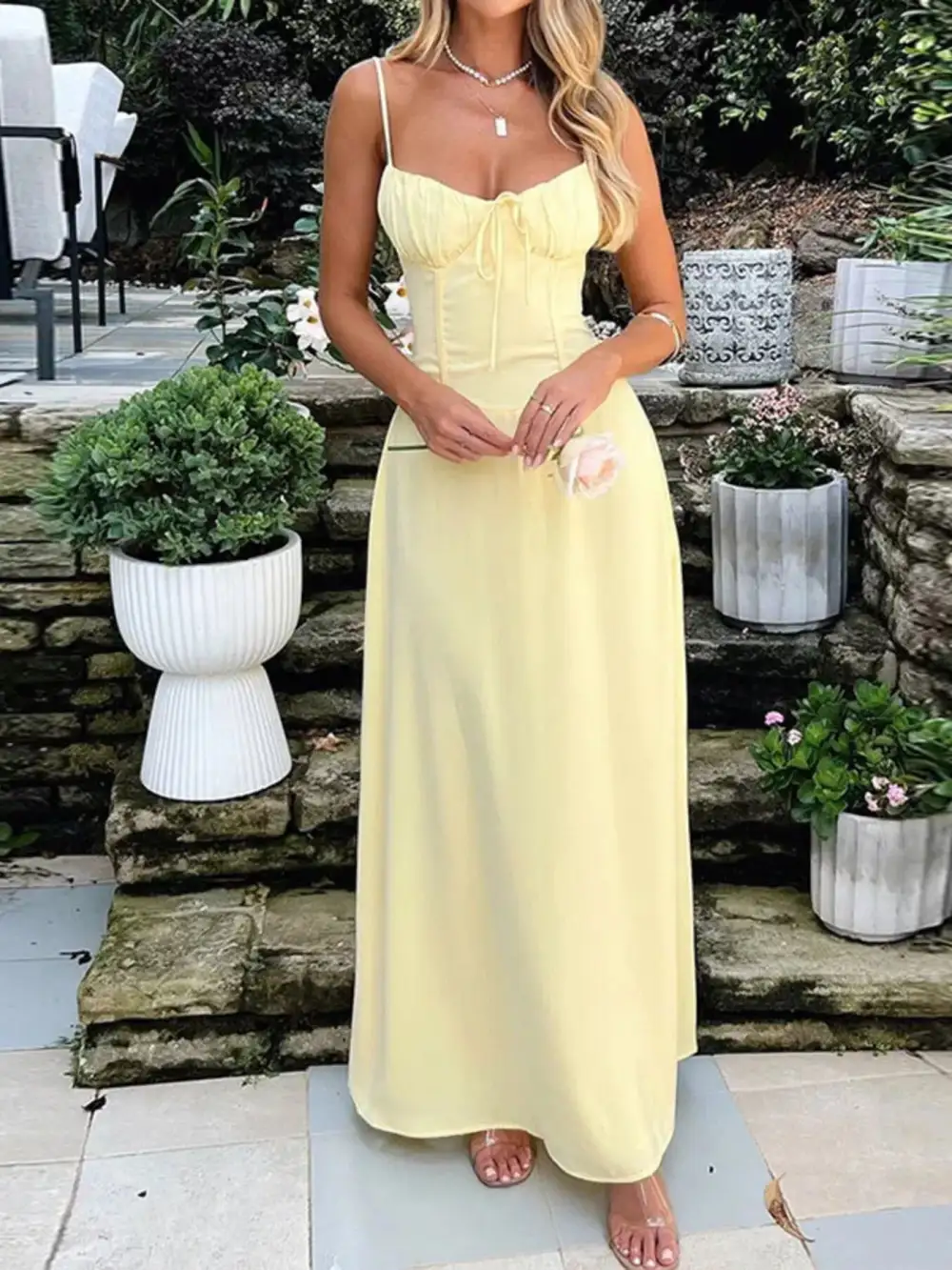 Modern Spaghetti-Strap Maxi Dress