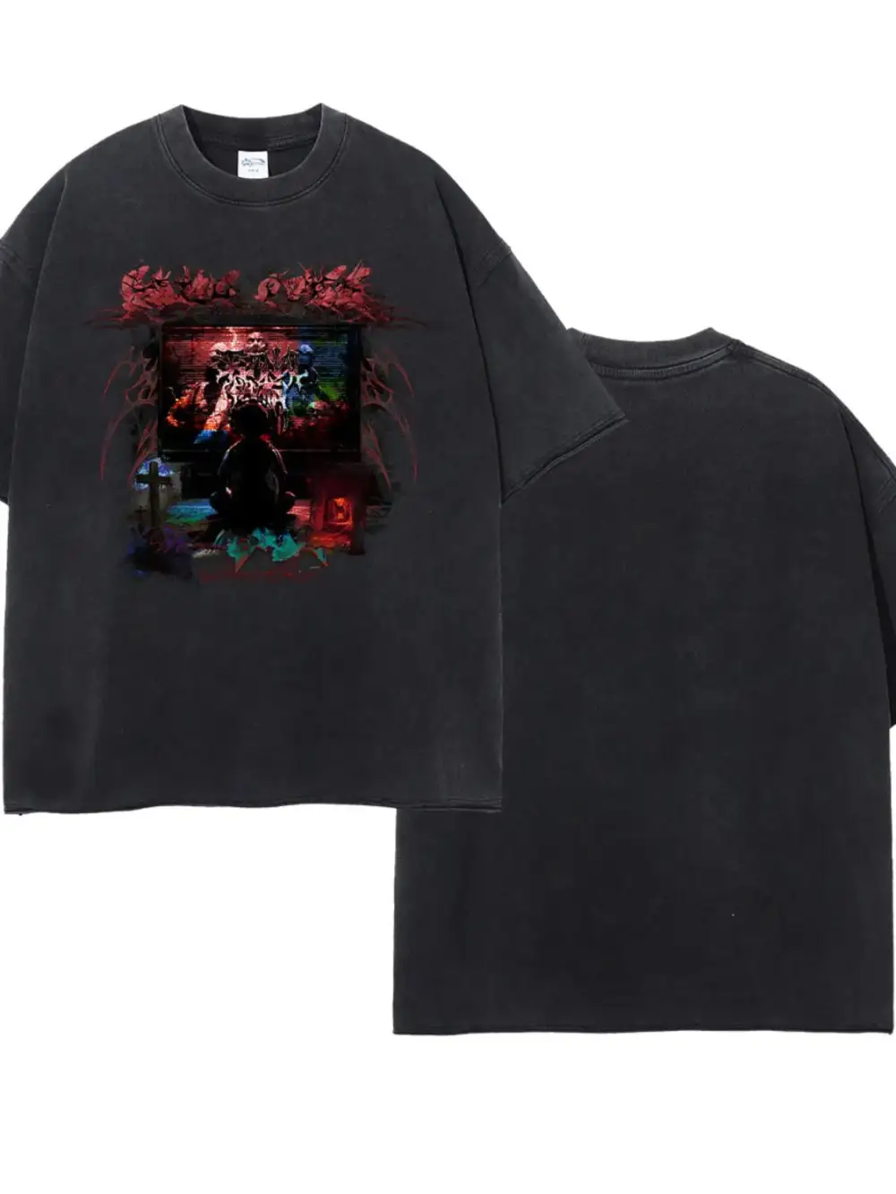 Simple Graphic Crew Neck Half Sleeve Tee