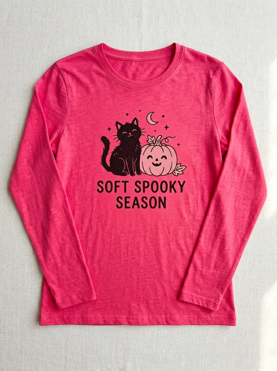 Pumpkin-Patch-Inspired Pumpkin Halloween Cotton Linen Long Sleeve Top