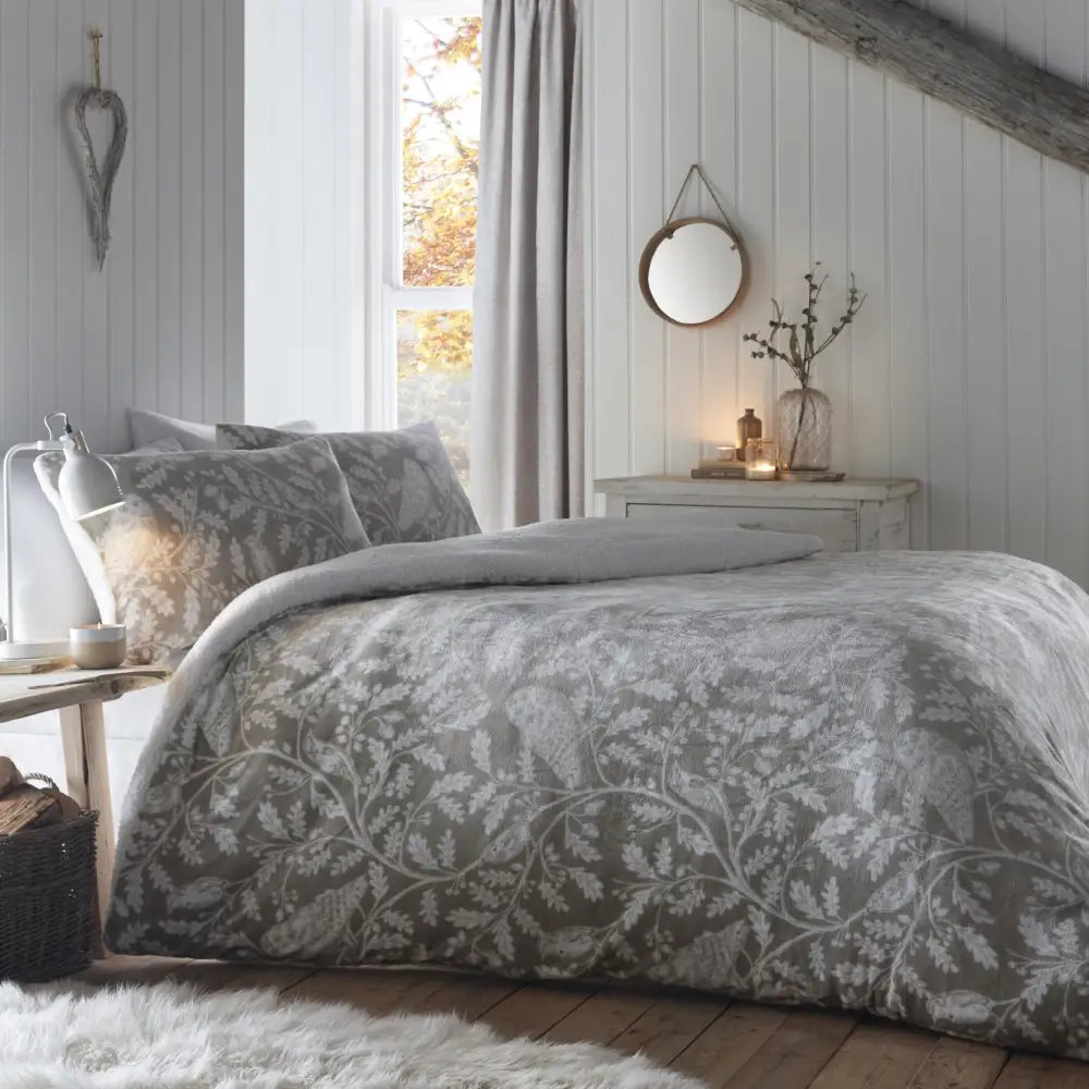 Reversible Woodland Fleece Duvet Cover Set