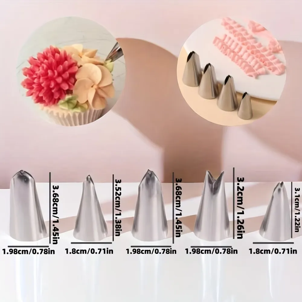 5 Pcs Cake Decorating Leaf Nozzles