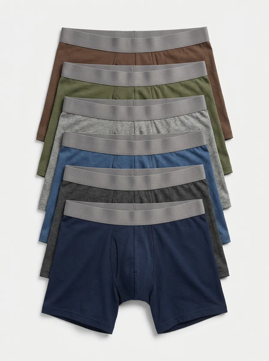 Men's Flexible Essential Heathered Texture 6-Pack Boxer Briefs