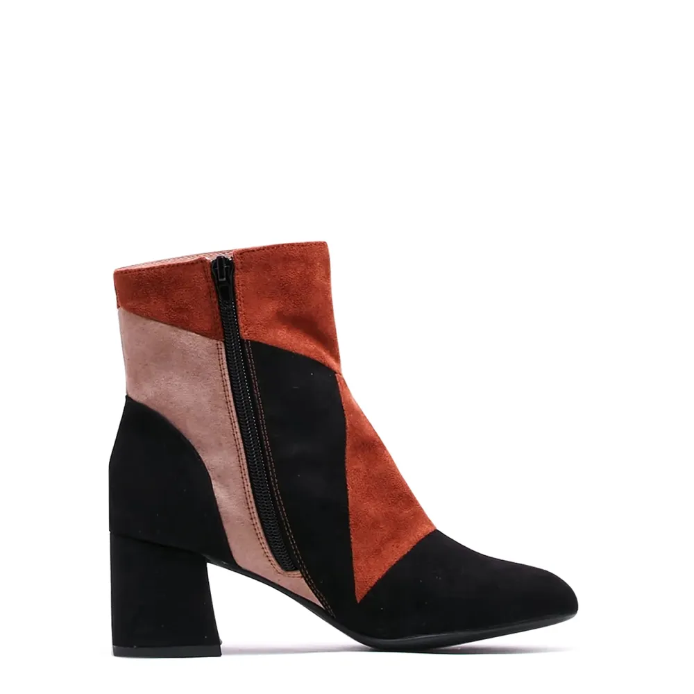 Patchwork Suede Ankle Boots