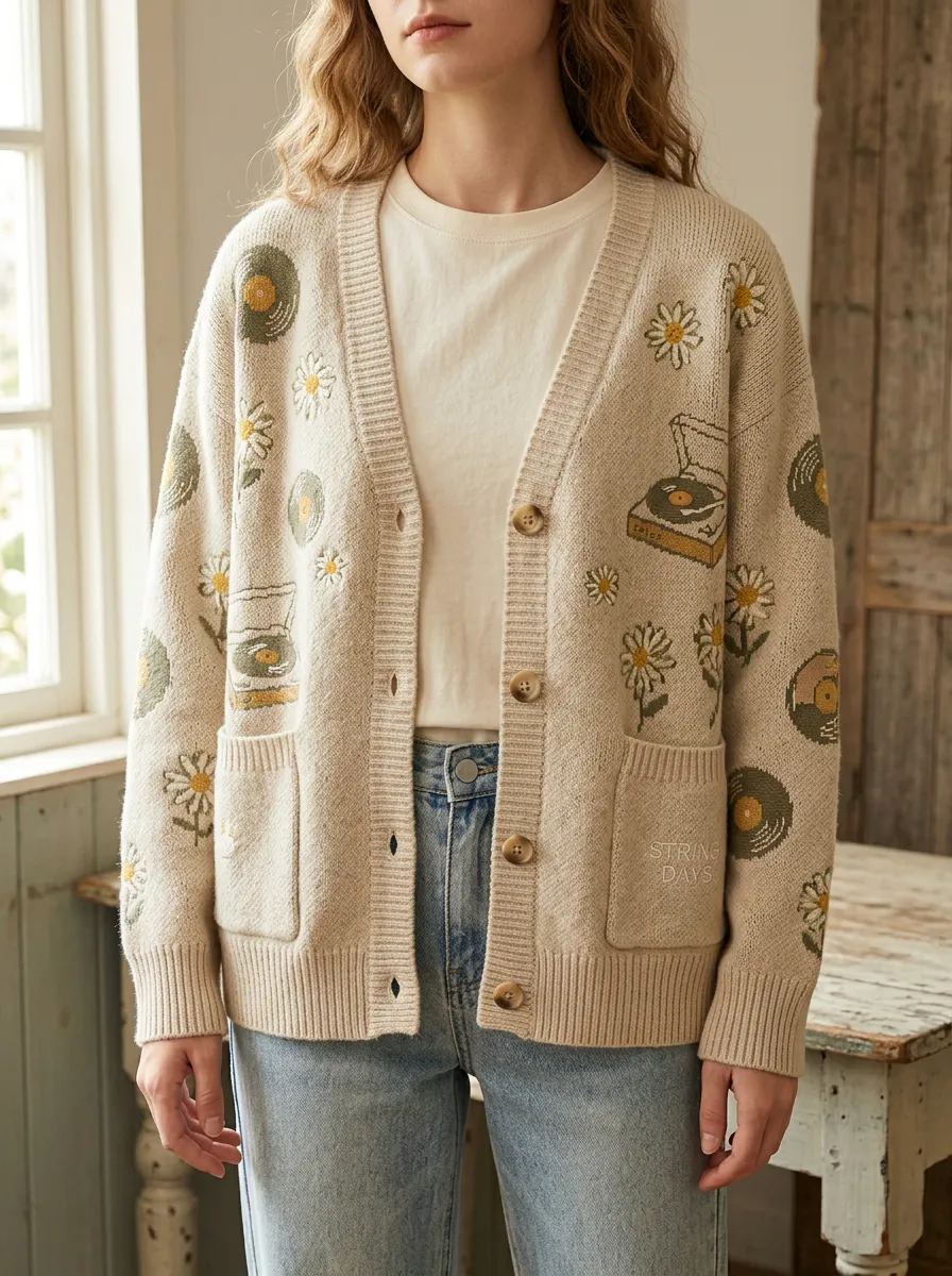 Honky-Tonk-Inspired Country Music Cardigan