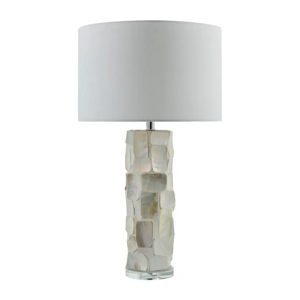 Linen Shade Glass Crystal Linen Table Lamp