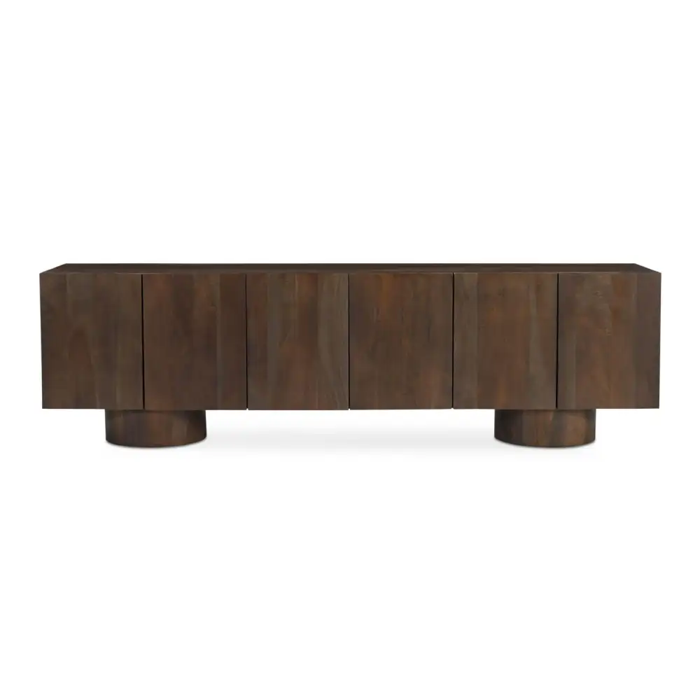 Neem Wood Six-Door Media Unit
