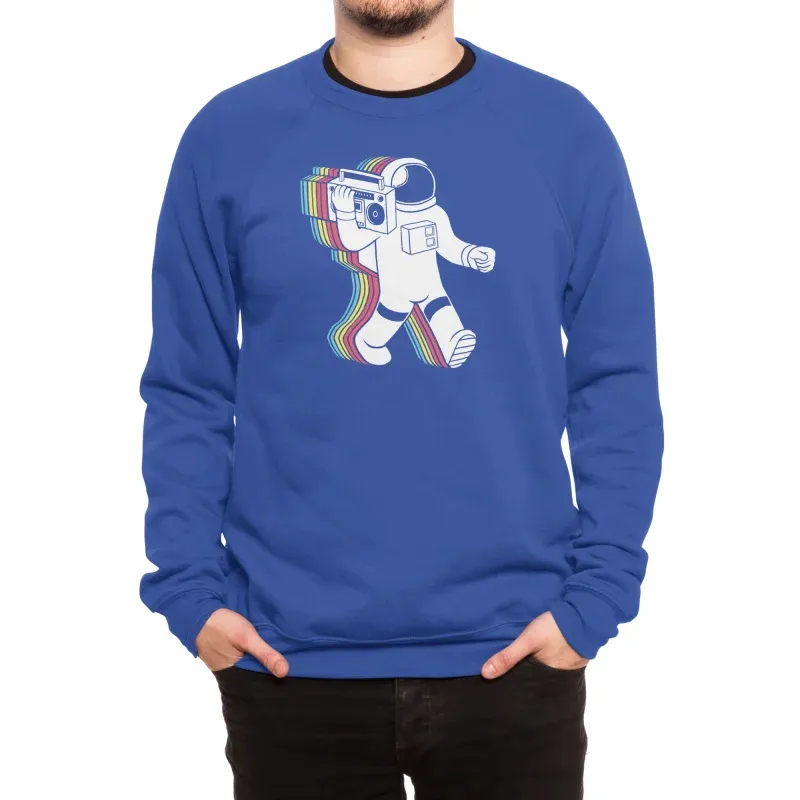 Retro Astronaut Round Neck Sweatshirt