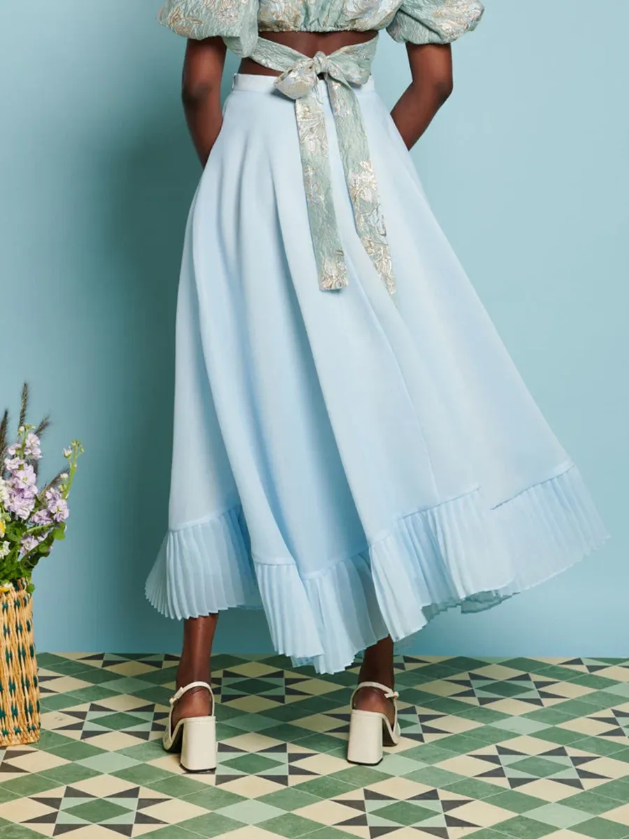 Pleat Midi Skirt
