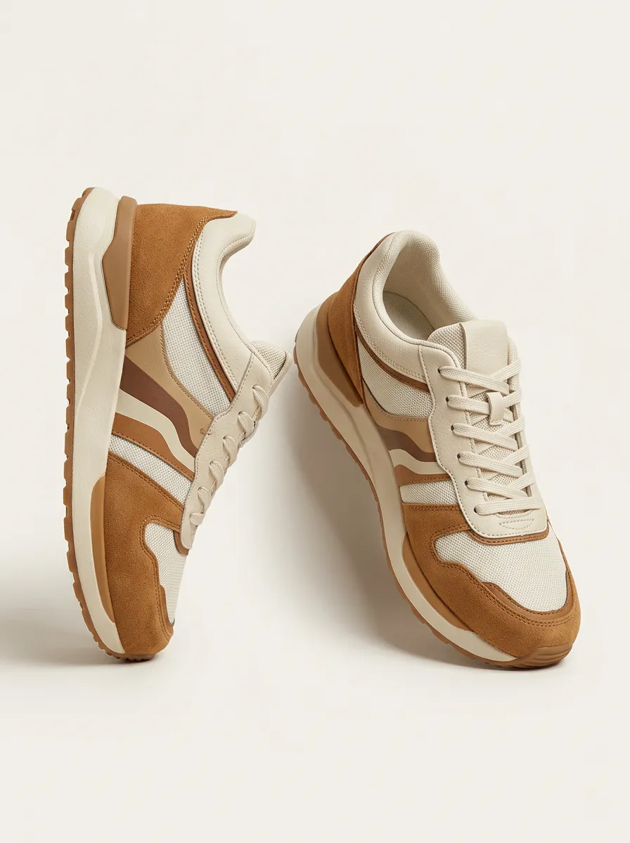 Unisex Everyday Casual Retro Suede Mesh Print Sneakers