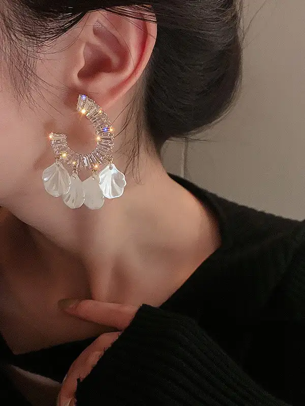 Streamlined Hammered Drop Earrings