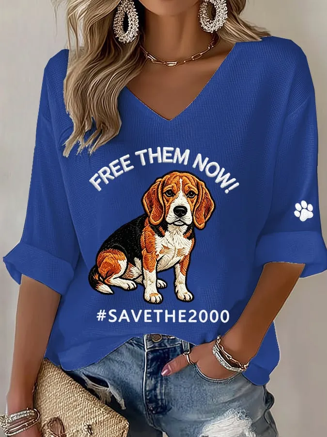 Women's Free Them Now! #Savethe2000 Printed Art Printed Print Top