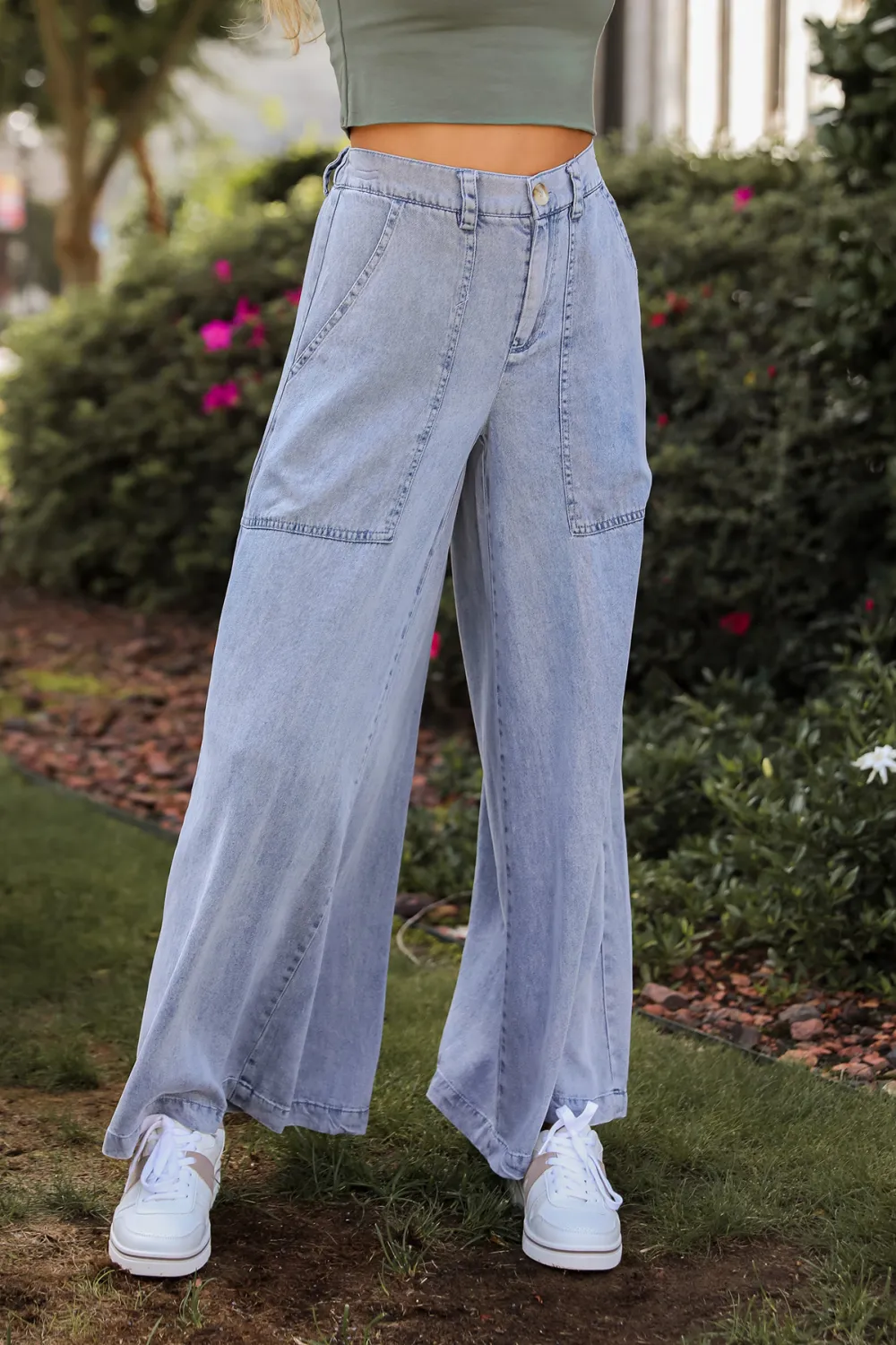 Denim Wide Leg Pants
